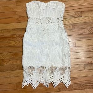 Strapless white dress